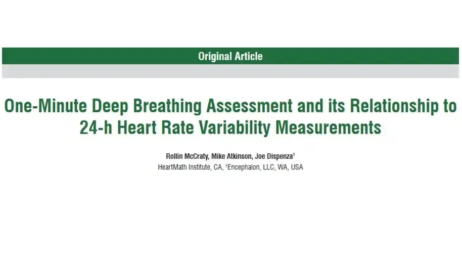 One-Minute Deep Breathing Assessment and its Relationship to 24-h Heart Rate Variability Measurements